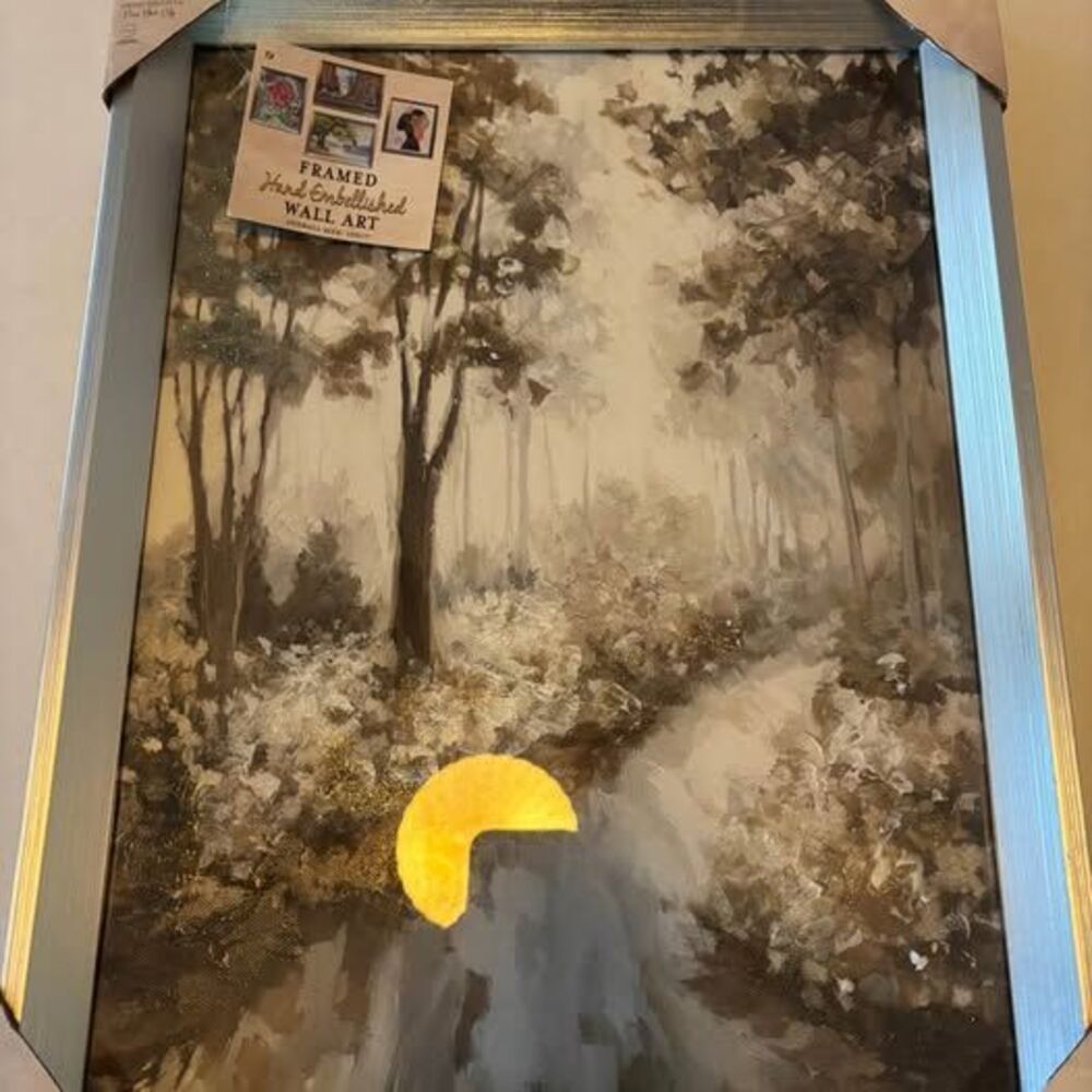 Hand Embellished Framed Wall Art 13x17